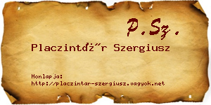 Placzintár Szergiusz névjegykártya